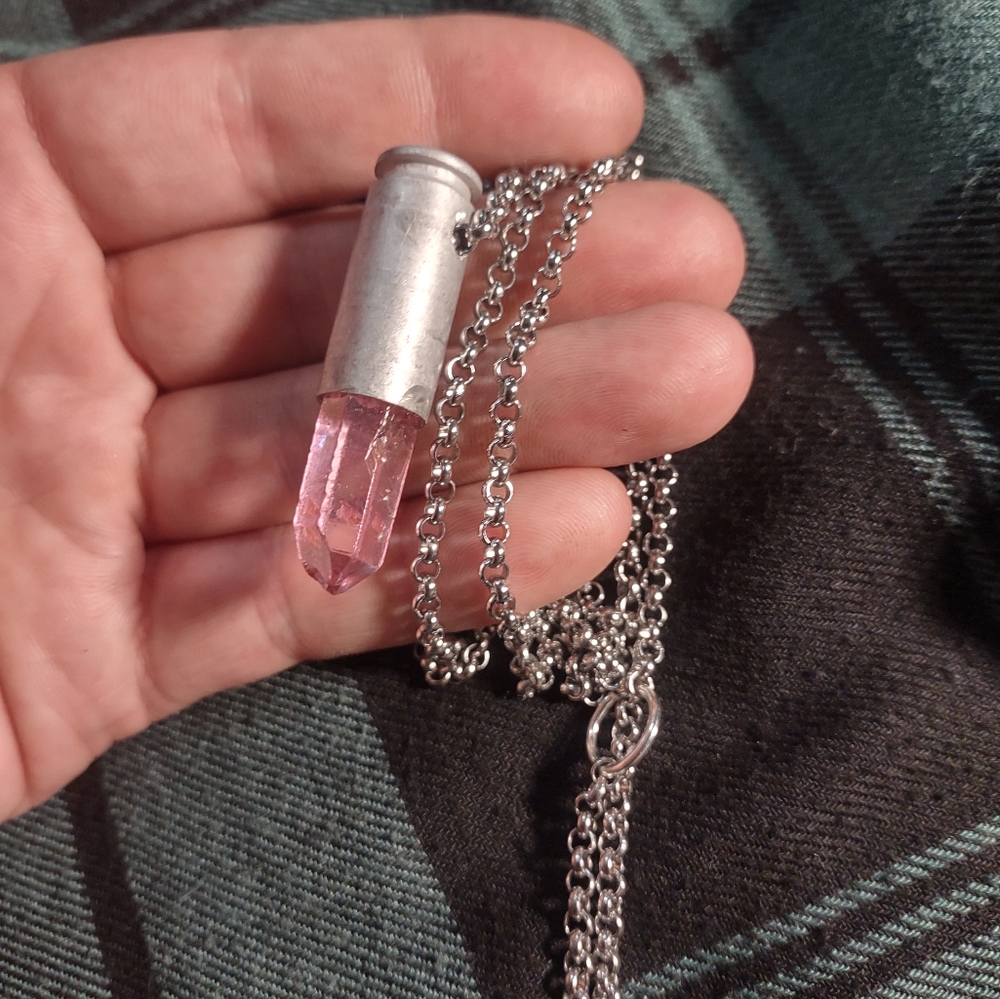 Handmade crystal bullet necklace